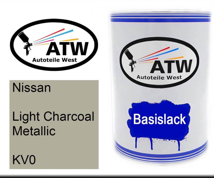 Nissan, Light Charcoal Metallic, KV0: 500ml Lackdose, von ATW Autoteile West.